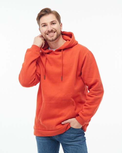 Худі чоловічий помаранчевий Oversized без блискавки | Men's orange Oversized No Zip Hoodie