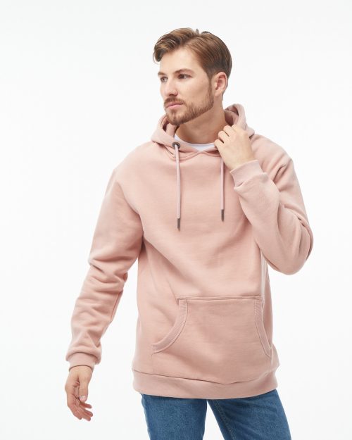 Худі чоловічий рожевий Oversized без блискавки | Men's pink Oversized No Zip Hoodie
