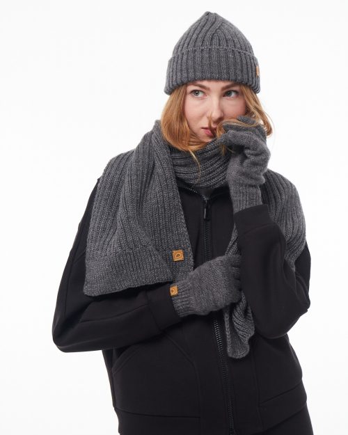 Шарф в’язаний жіночий Gerda wem темно-сірого кольору | Gerda wem dark gray women's knitted scarf
